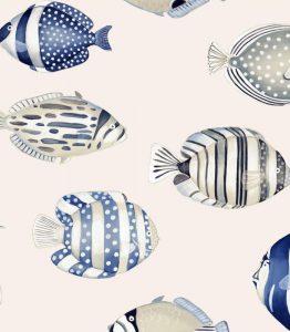 THEVENON COPACABANA BLEU FOND CREME