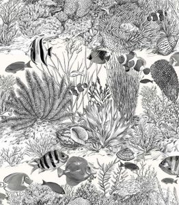 THEVENON LA VIE EN BLEU GRIS FOND CREME