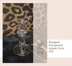 Bougeoir transparent simple13cm Alya Tannous